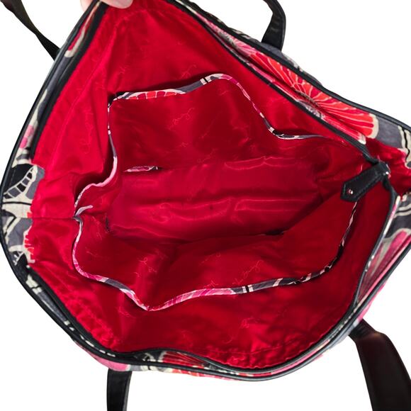 Vera Bradley Retired Cherry Blossom Tote Leather Handles Quilted Boho 13x16x7 - Picture 5 of 7